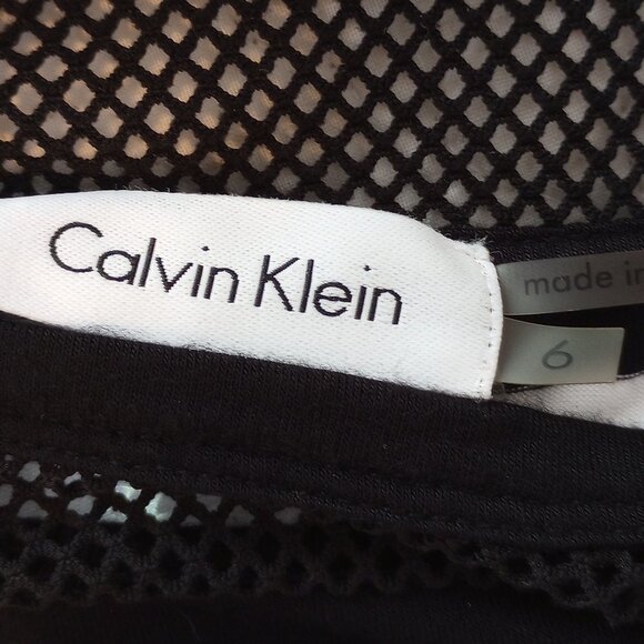 Calvin Klein Black & White Striped Drawstring Waist Dress - Picture 3 of 6